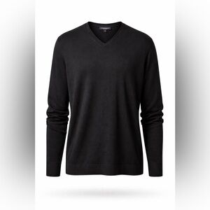 Banana Republic Silk Cashmere V-Neck Sweater Men’s XL Black Quiet Luxury